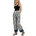 Produktbild Damen Mitte-Taille beiläufige Blumendruck Boho Yoga Hosen Pluderhosen Jogger Hosen-Damen Haremshose Hippie Hose-Damen Hose- Print Hosen-hip up Sporthosen, Gym Pants(Blau,M)