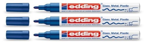 edding Glanzlack-Marker creative 751 blau, 1 - 2 mm (3er Pack)