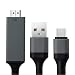 Produktbild MuSheng for Typ C + USB zu HDMI HDTV AV TV Kabel Adapter, 2M Typ C + USB zu HDMI HDTV AV TV Ladekabel Adapter Datenkabel für Samsung/ MacBook (Schwarz)