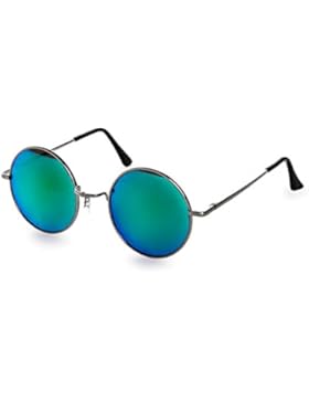 CASPAR SG038 große runde Retro Lennon Sonnenbrille / Rundbrille / Hippi Brille / Nickelbrille - Übergröße