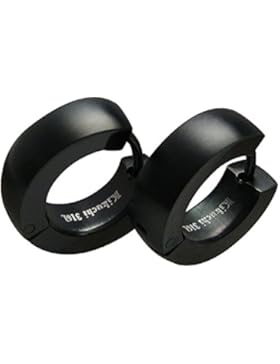 Edelstahl Ohrringe klassische klapp-Creolen 5mm/15mmØ schwarz matt TOP Ohrstecker von Kikuchi