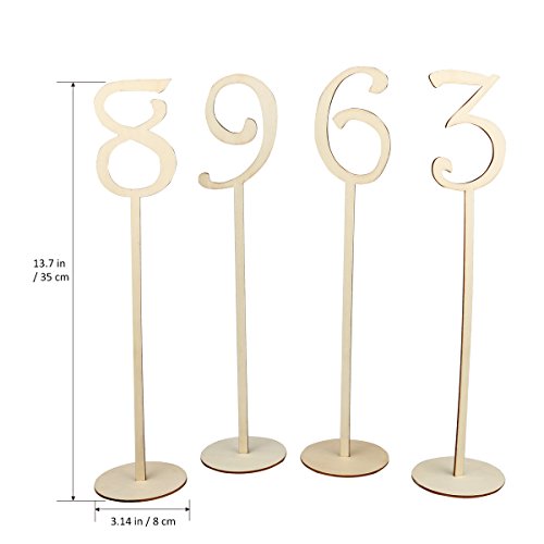 NUOLUX 1-10 Holz Tischnummern Holzform Tischnummern Stick Basis-Set für Hochzeit Geburtstagsparty - 6