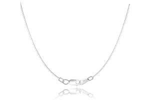 Jewlpire 925 Sterling Silver Chain for Women Girls 0.8mm Box Chain Lobster Claw Clasp - Italian Necklace Chain - Super Thin & Strong - Friendly Price & Quality 16/18/20/22/24 Inch