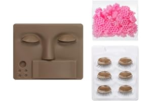 ANNAFRIS Extensión de Pestañas Cabeza de Maniquí Ojos Extraíbles Cabeza de Maniquí de Práctica Entrenamiento de Extensión de Pestañas Con 4 Pares de Ojos Extraíbles(Head B-Coffee)