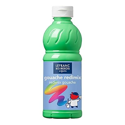 Lefranc Bourgeois - Gouache liquide Redimix pour enfants - Bouteille 500ml - Vert fluo
