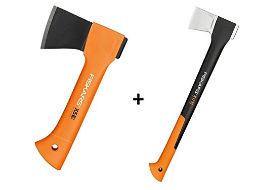 Preisvergleich Produktbild Gartenpaul Set: FISKARS Spaltaxt X17 - M + FISKARS Universalaxt X5 - XXS