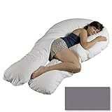 Jumbo XXL Seitenschläferkissen Schwangerschaftskissen + Schonbezug (graphit)