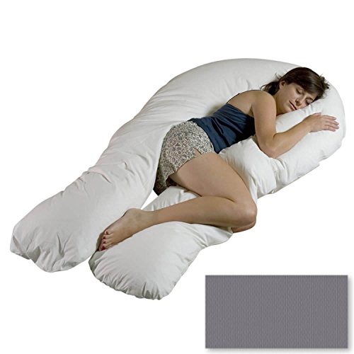 Jumbo XXL Seitenschläferkissen Schwangerschaftskissen + Schonbezug (graphit)