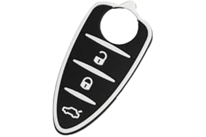 CAR PASSION Pulsanti Chiave Telecomando Di Ricambio In Silicone Gomma Compatibile Con Alfa Romeo Mito Giulietta 7 Colori 3 Tasti (NERO)