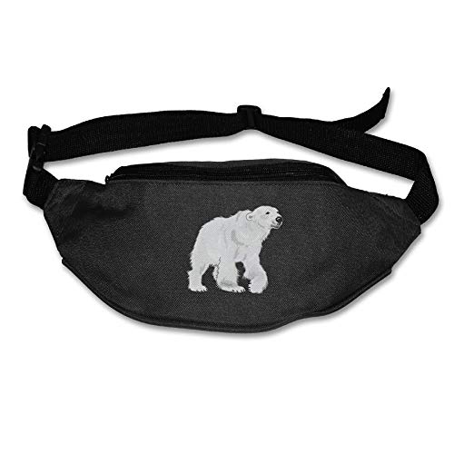 Unisex Pockets Polar Bear Fanny Pack Waist/Bum Bag Adjustable Belt Bags Running Cycling Fishing Sport Waist Bags Black