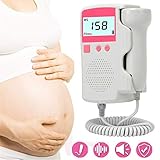 JIGAN Portable Accueil fréquence Cardiaque fœtale Observation du Son Grossesse Accueil bébé Amplificateur de Son Ecran LCD sans rayonnement,Rose
