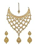 Confidence Bridal Set Full Jewellery Sets Bride Earrings, Necklace with Mangtika for Women (Gold, 80g) - Pack of 1