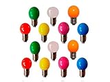 Leistung: 3 W LED-Glühbirne, G45, 230 V, 3 W, E27, verschiedene Farben, 14 Stück