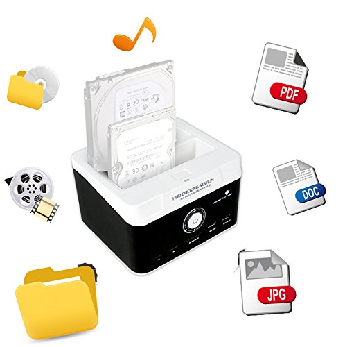 WANLONGXIN WLX-895U2ISC-DE USB 2.0 zu SATA IDE Dual-Steckplätze Extern Festplattenlaufwerk-Dockingstation Mit Kartenleser Und 2 Port USB 2.0 Hub, Für 2.5 3.5 Zoll Festplatte IDE SSD SATA I / II / III (Unterstützung WD IDE-Festplatte) - 8