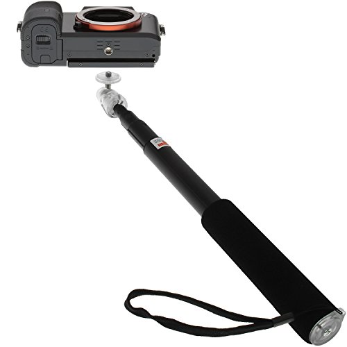 iGadgitz-Black-Extendable-Telescopic-Self-portrait-Selfie-Stick-Handheld-Monopod-Tripod-Manfrotto-for-Panasonic-DMC-GM1-GM5-SZ10-LF1-DMC-FT5-FT30-Digital-Camera-Compact