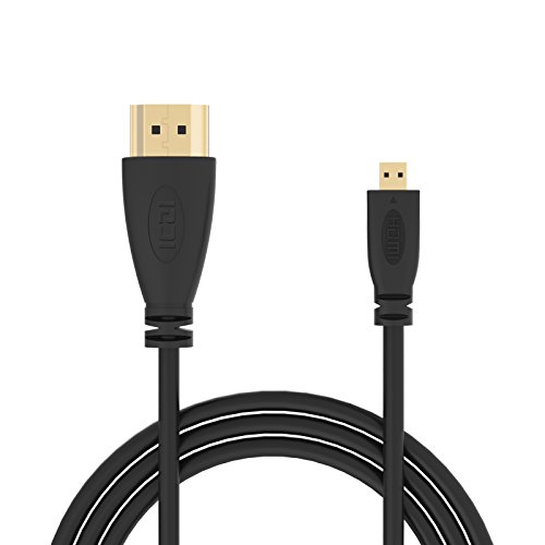 ICZI Micro HDMI Kabel 1.8m, 4K Kabel, HDMI-Standard Goldbeschichtete Anschlüsse 3-fach geschirmt für Micro HDMI Geräte inklusive dem Lenovo Miix 310, Odys Trendbook 14, KCSMOBILEGAMING PRO7-15 usw. - 4