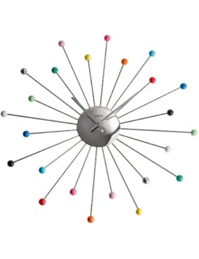 Vedette Unisex Erwachsene-Wanduhr VP40029, Aluminium, Quarz Analog, Zifferblatt Silber, 45 cm