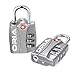 Produktbild TSA Oria 2 PackTSA Zugelassene, Zahlenschloss 3-Stellige Vorhängeschloss mit Geöffnetem Alarm Indikator für Schule, Angestellte, Fitness&Sport Spind, Der Fall, Zaun Hasp - Silbernen