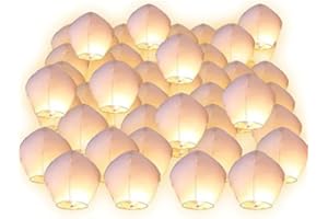 Lot de 10 Lanternes volantes blanches blanc surprise fête mariage céleste chinoise anniversaire extraordinaire+1 bracelet de gel de silice