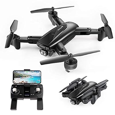 SNAPTAIN Drone Pliable SP500 GPS avec Caméra 1080P,30 Mins Autonomie,2 Batteires,Suivez-Moi,Auto Rentrer à la Maison ,Smartcapture