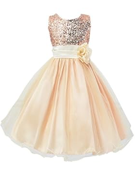 LSERVER-Kleines Mädchen Prinzessin Kostüm Paillette Blume Hochzeit Bankett Party Kleid