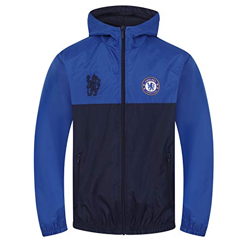 Chelsea FC - Chaqueta cortavientos oficial - Para niño - Impermeable - Estilo retro - 12-13 años