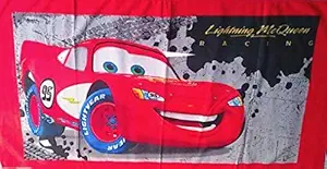 Dream Shades Polyester 24x7 Lighting Mc Queen Bath Towel 350 GSM 63x121 cm Towel for Kids (Multicolor)