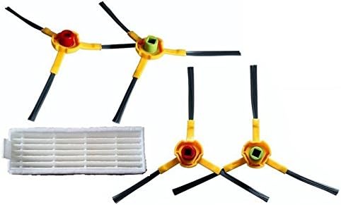 2 Pairs of Side Brush & 1 Fine Dust Filter for Ecovacs Deebot Slim, Marvel