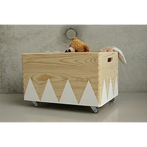 Holz Spielzeugkiste Rollen Triangel skandinavisch