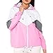 Produktbild Geili Jacke Damen,Frauen Herbst Langarm Dünne Haut Anzug Mode Damen Farbe Block Patchwork mit Kapuze Sport Sweatshirt Zip Mantel Reißverschluss Windjacke Outwear