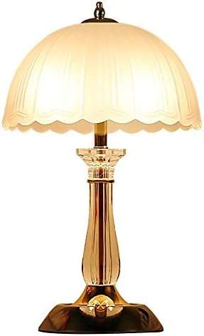 HAOHE LED E27 Table Lamp Creative For Bedroom Living Room Decoration Lighting Acrylic Glass Trophies Dimmable Bedside Desk Lamp, button switch