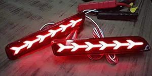 Zenlo Car Reflector 6 Arrow Design LED Brake Light for Bumper Rear/Back DRL with Wiring for Maruti Suzuki Baleno/Breeza/Ciaz/Ertiga/New Swift