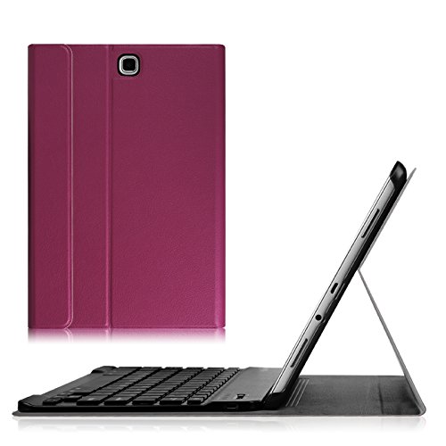 Fintie Blade X1 Samsung Galaxy Tab A 9.7 Bluetooth Tastatur Hülle Keyboard Case - Ultradünn leicht SmartShell Ständer Schutzhülle mit magnetisch abnehmbar drahtloser Bluetooth Tastatur für Samsung Galaxy Tab A 9.7 T550N / T555N 24,6 cm (9,7 Zoll) Tablet-PC, Lila