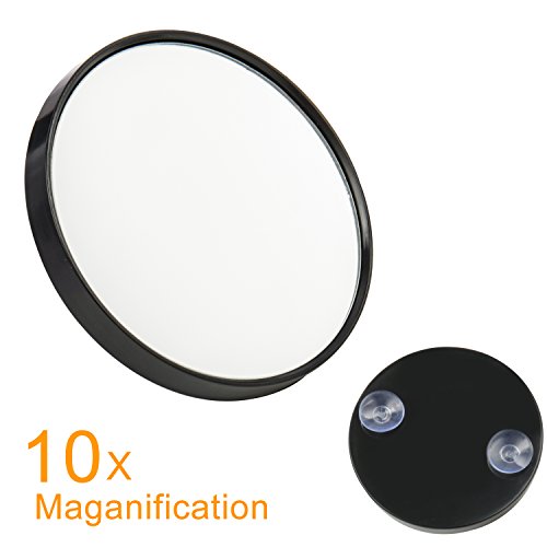 Kosmetikspiegel Beleuchtung mit 20 stück LEDs und 10 X Vergrößerungsspiegel, einstellbare Lichtshelligkeit, Touch-Schalter, 360°Drehbar, mit Baterrie, für Make up, Rasieren, unterwegs - 8