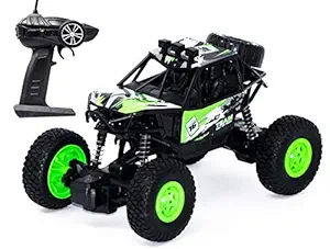 Zest 4 Toyz Remote Control Rock Crawler Four Wheel Drive 1:20 Metal Alloy Body Rock Climber High Speed Monster Racing Car - Green