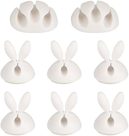 Cable Clips Holder Adhesive, BAKTOONS 8 Pack Cute Cable Management Cord Organizer for Wire Organizing Desktop