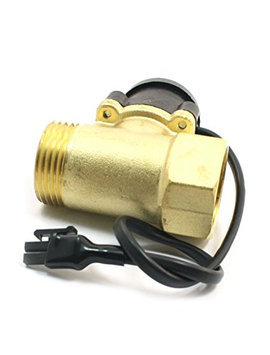 1PT männlich zu weiblich Gewinde Messing-Wasserstrom-Sensor 0.75-5L / Min 800W - 3