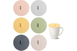 ‎WEDDHUIS WeddHuis 6 Stücke Silikon Deckel Wiederverwendbarer Anti Staub für Tasse Trinkgläser Kaffee Mug Bierkrug (10cm) (Bunt)