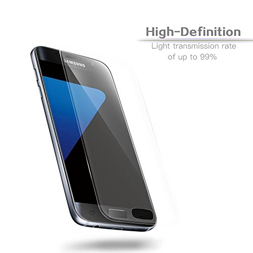 Samsung Galaxy S7 Folie, Galaxy S7 Schutzfolie, Fraelc® Panzerfolie [Full Screen Coverage] 9H Hartglas Displayschutzfolie für Samsung Galaxy S7 (Transparent) - 2