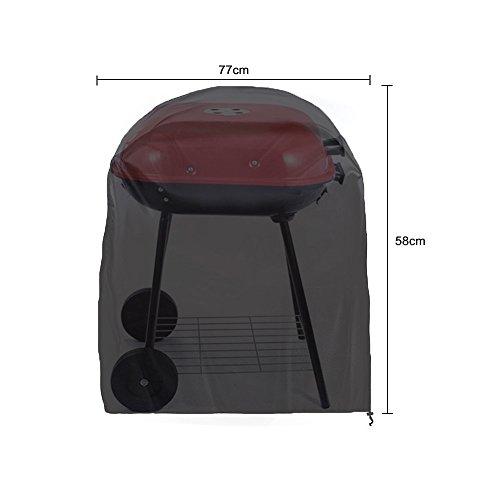 Jtdeal Rund Grillabdeckung, Wasserdicht Grill Abdeckhaube cover plane Schutzhülle für Weber, Brinkmann, Char Broil, Holland usw grill Kugelgrill gasgrill, 77 * 58cm, Schwarz - 2