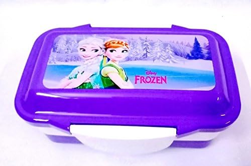 K&M World Cartoon Print 950ML Frozen Girls Kids 2 in 1 Compact 2 Layer Lunch Box for Kids, Children/School Tiffin Box/Girls Cartoon Lunch Box
