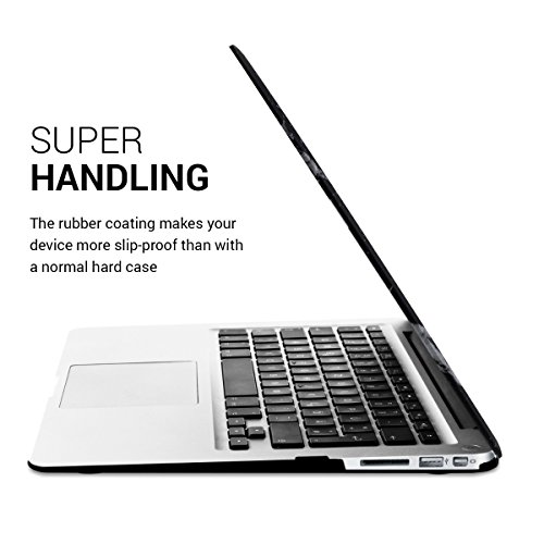 kwmobile Hardcase Laptop Hülle für Apple MacBook Air 13″ (ab Mitte 2011) – Marmor Design Schwarz Weiß dünne gummierte Schutzhülle Cover Case Tasche - 3