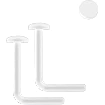 18G 20G 22G 8mm Bioplast Nose Bone STUD Clear Flexible Retainer 2mm