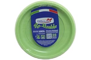 TEKHOME Piatti Plastica piani,25/50/75/100/125/150 Pezzi piatti plastica colorati lavabili e riutilizzabili Rotondi per Compleanno,Festa, Matrimonio,Fai da Te Fatti a Mano (VERDE, 50)