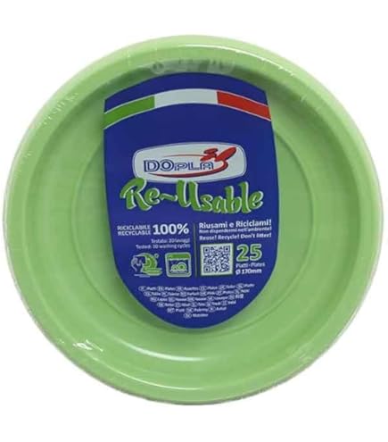 30 Piatti Piani Di Plastica Rigida Riutilizzabili - 22cm Per Feste E Eventi (Colorati)