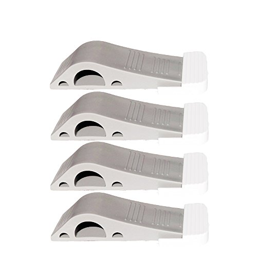 benail 4 Pack tope de puerta tope de puerta, diseño con los titulares de Bono, funciona en todas las superficies., Premium goma - topes para puerta (gris)