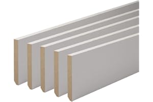 MadeInNature, Plinthe Bois Blanc Pré-peint, Fabriquée en France, Finition Carré hauteur 10 cm, Longueur aux choix. (40 ml)