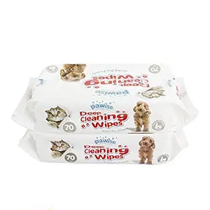 PAWISE Pet Hypoallergenic Wipe Unscented Eye Wipes for Dogs and Cats, 140 Counts, 2 Packs