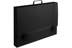 Pryma Valigetta Tecnica con Manico Nera con 2 Chiusure a clip - Porta Disegni e Documenti (51 X 71 X 3,5 Cm)