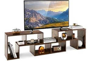 FANTASK Mobile per TV, 3 pezzi, liberamente combinabile, per TV fino a 65", TV Lowboard, multifunzione, marrone rustico